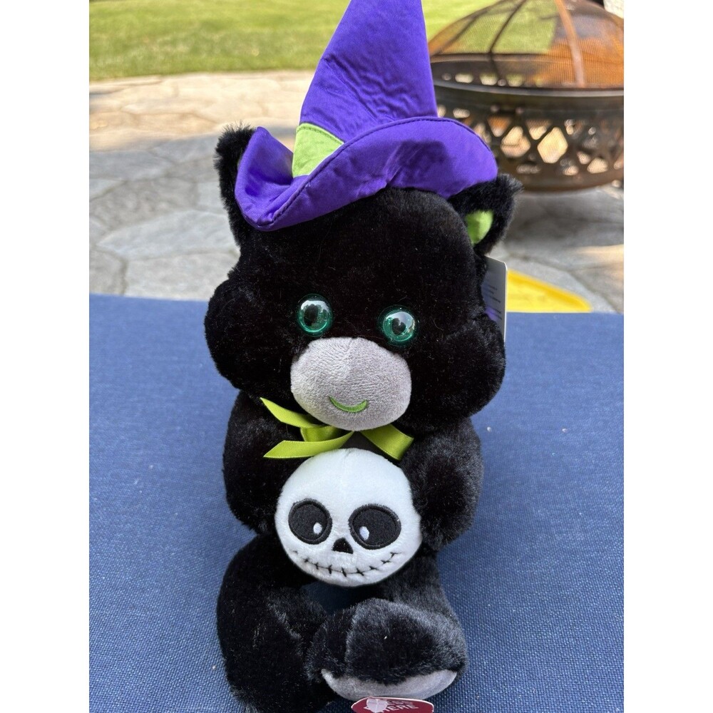 Spooky Village Sound And Light Animatronics Black Cat Black Magic Woman 16” Long